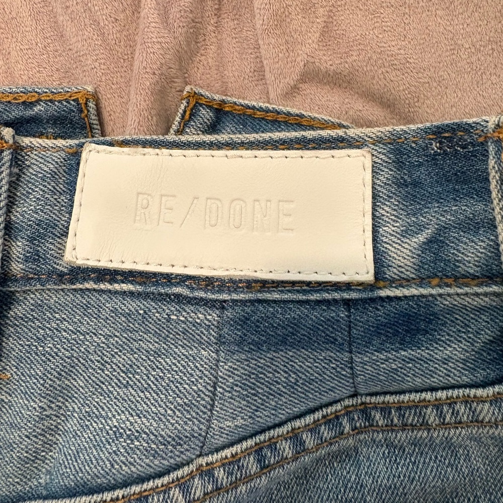 Re/Done High Rise Blue Jeans - Picture 5 of 6
